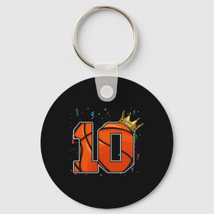 Porte-clés 10e anniversaire Basketball grand nombre 10 ans Bo
