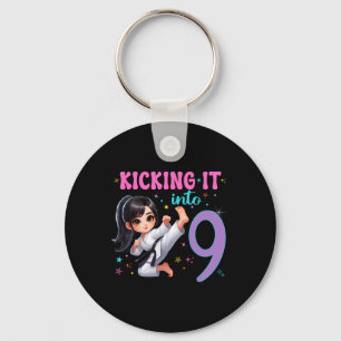 Porte-clés 10e anniversaire Girl-martial Arts Party Karate Ta