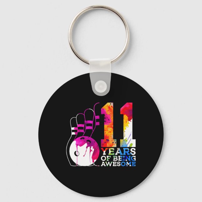 Porte-clés 11 ans d'être merveilleux Bowling 11e anniversaire (Recto)