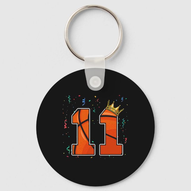 Porte-clés 11e anniversaire Basketball grand nombre 11 ans Bo (Recto)