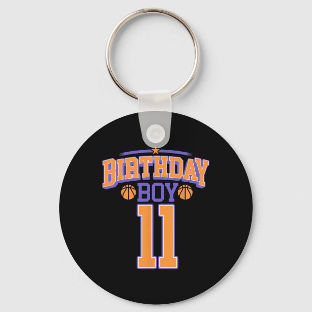 Porte-clés 11e anniversaire Boy Basketball Lover 11 ans Bd (Recto)