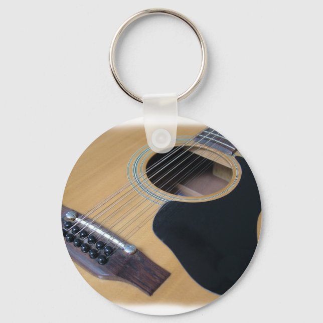 Porte-clés 12 cordes de guitare acoustique (Recto)