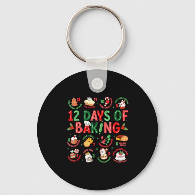 Porte-clés 12 Days Of Baking Baker Christmas Cook Chef Baking (Recto)
