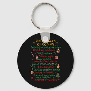 Porte-clés 12 façons de faire face à Noël Funny Mental Health