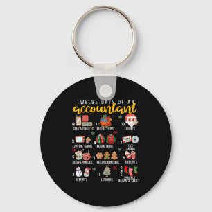 Porte-clés 12 Jours D'un Comptable, Fête De Noël, Tshirt Drôl
