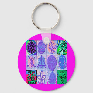 Porte-clés 12 Reiki n Karuna Reiki signe - la frontière rose