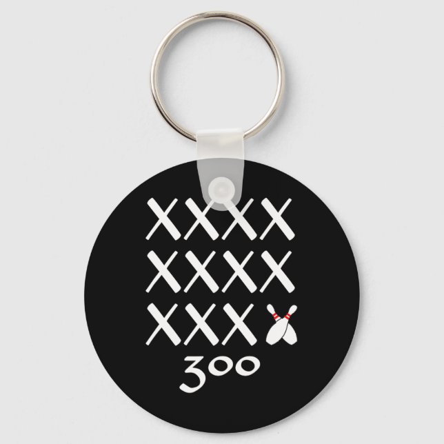 Porte-clés 12 Strikes Parfait Bowling Jeu T Chemise - 300 Bow (Recto)