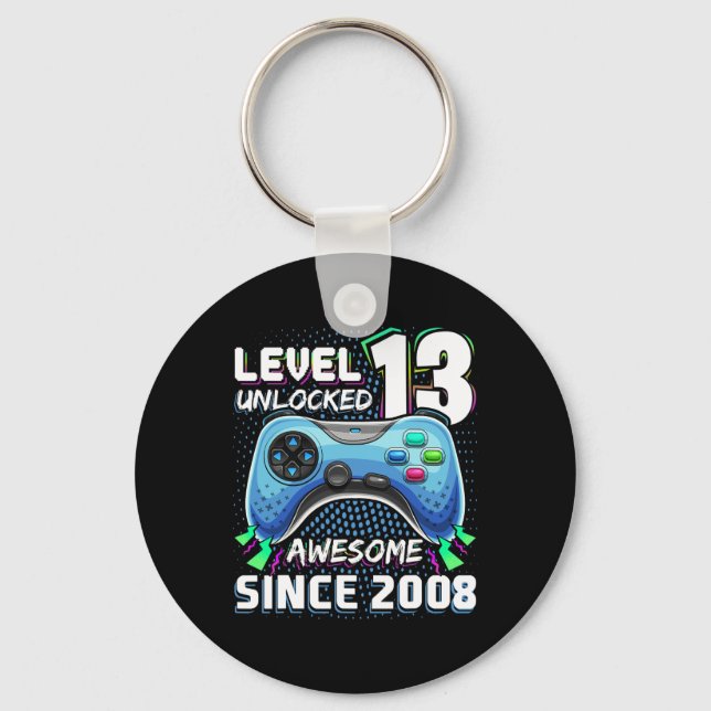 Porte-clés 13 Déverrouillé Awesome 2008 jeu vidéo 13e anniver (Recto)