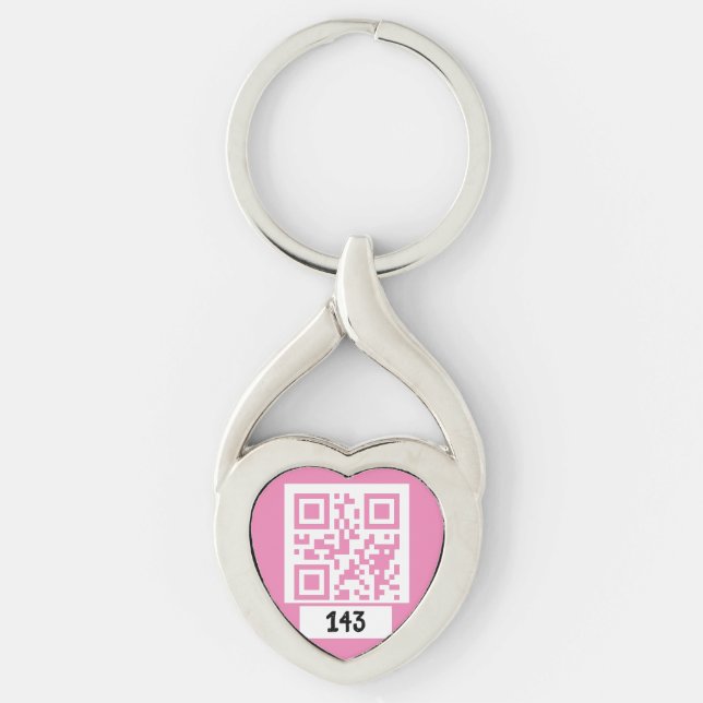 Porte-clés 143 message secret de code QR, décodez-le, dites-l (Devant)