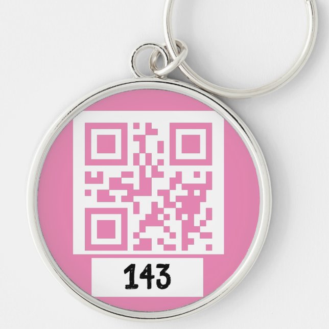 Porte-clés 143 message secret de code QR, décodez-le, dites-l (Devant)