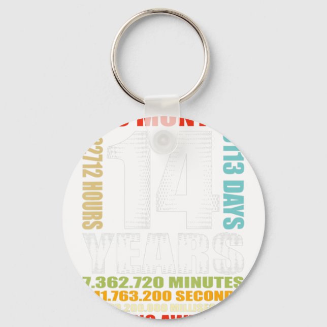 Porte-clés 14e anniversaire 14 ans Garçons Filles Enfants Êtr (Recto)