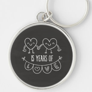 Porte-clés 15e anniversaire Coeurs de charrette