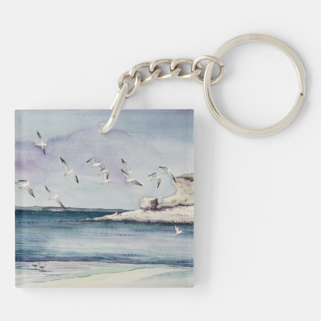 Porte-clés 1774 mouettes à la plage sablonneuse (Dos)