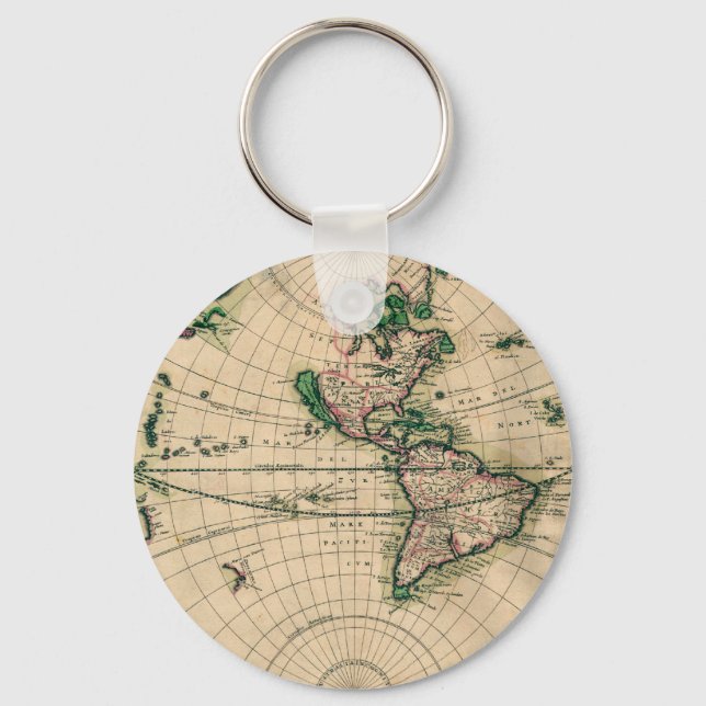 Porte-clés 17ème Carte du Nouveau Monde (Recto)