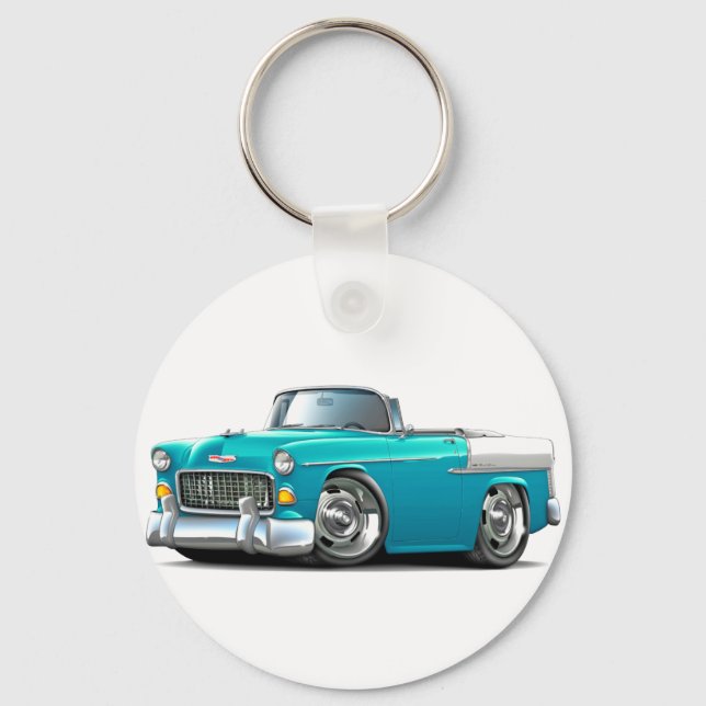 Porte-clés 1955 Chevy Belair Turquoise-White Convert (Recto)