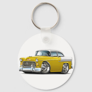 Porte-clés 1955 Chevy Belair Yellow-White Car