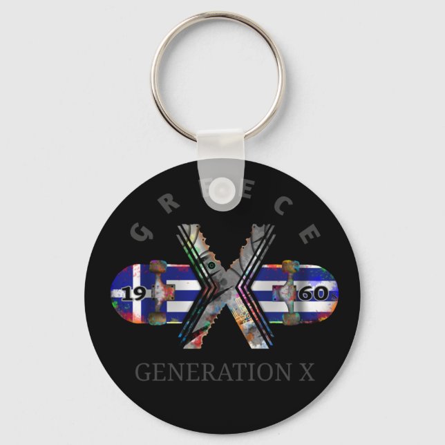 Porte-clés 1960's Generation X Greece Skateboard (Recto)