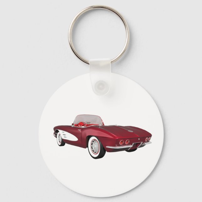 Porte-clés 1961 Corvette C1 : Candy Apple Finish : (Recto)