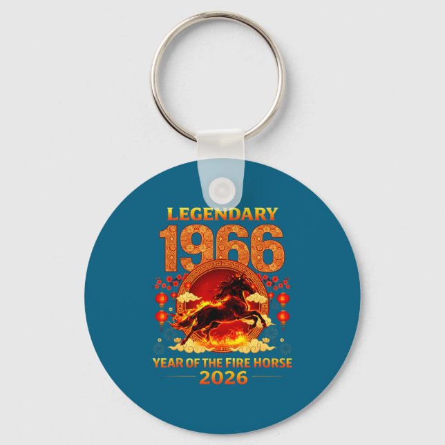 Porte-clés 1966 Année du Cheval de Feu 60e Anniversaire Chino (Recto)