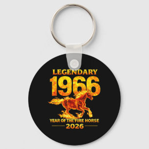 Porte-clés 1966 Année du Cheval de Feu 60e Anniversaire Chino