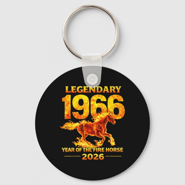 Porte-clés 1966 Année du Cheval de Feu 60e Anniversaire Chino (Recto)