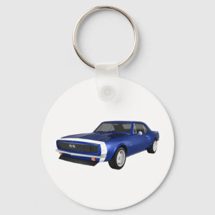 Porte-clés 1967 Camaro SS : Finition bleue : modèle 3D :