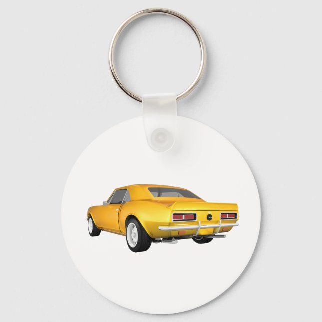 Porte-clés 1967 Camaro SS : Finition jaune : 3D Modèle : (Recto)