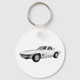 Porte-clés 1967 Corvette Sports Car : Fin blanche :