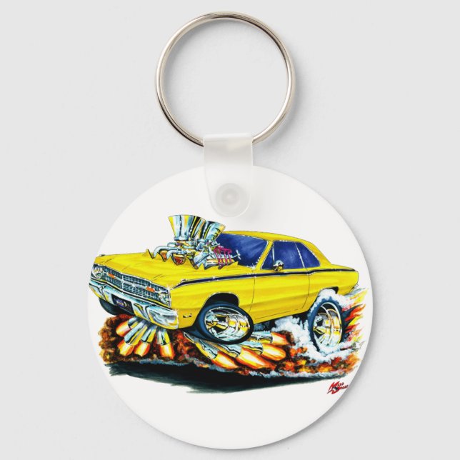 Porte-clés 1968-71 Dodge Dart Yellow Car (Recto)