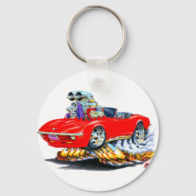 Porte-clés 1968-72 Corvette Red Convertible (Recto)