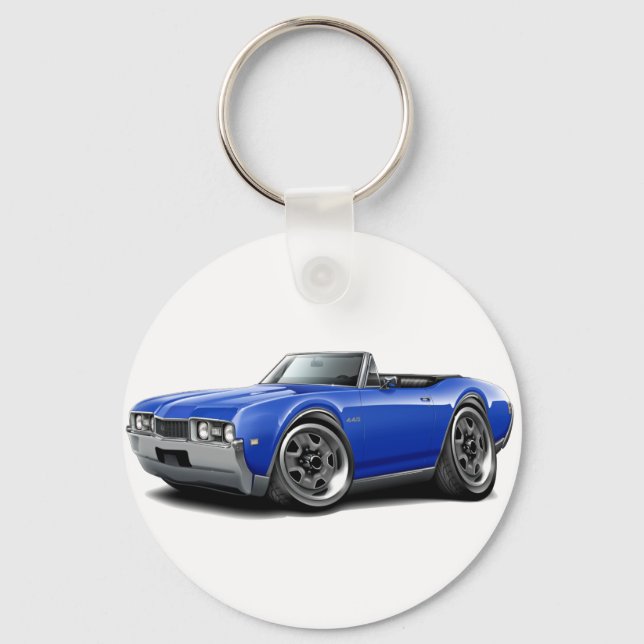 Porte-clés 1968 Olds 442 Blue Convertible (Recto)