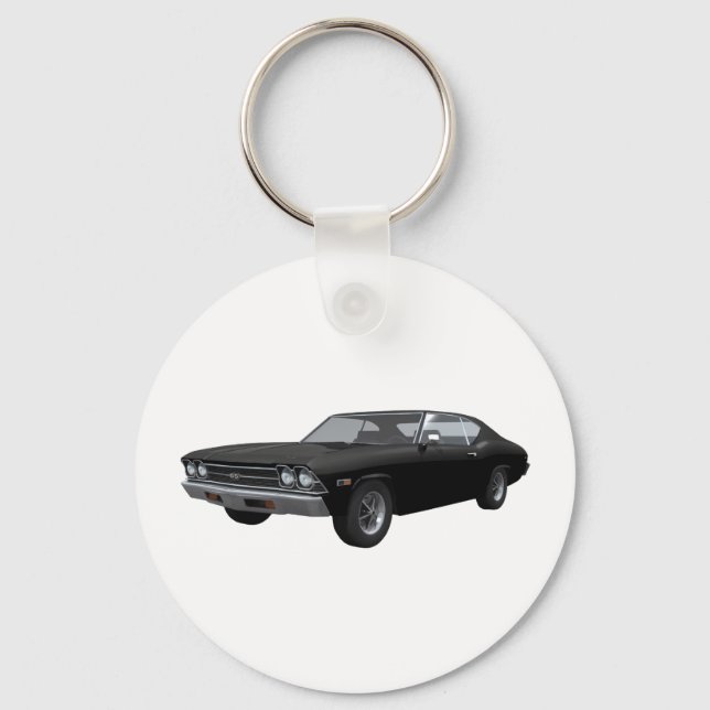 Porte-clés 1969 Chevelle SS : Finition noire (Recto)