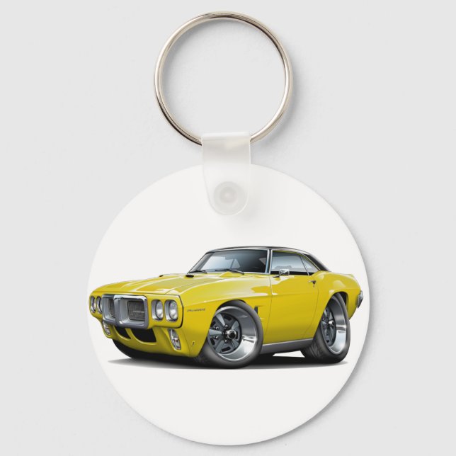Porte-clés 1969 Firebird Yellow-Black Top Car (Recto)