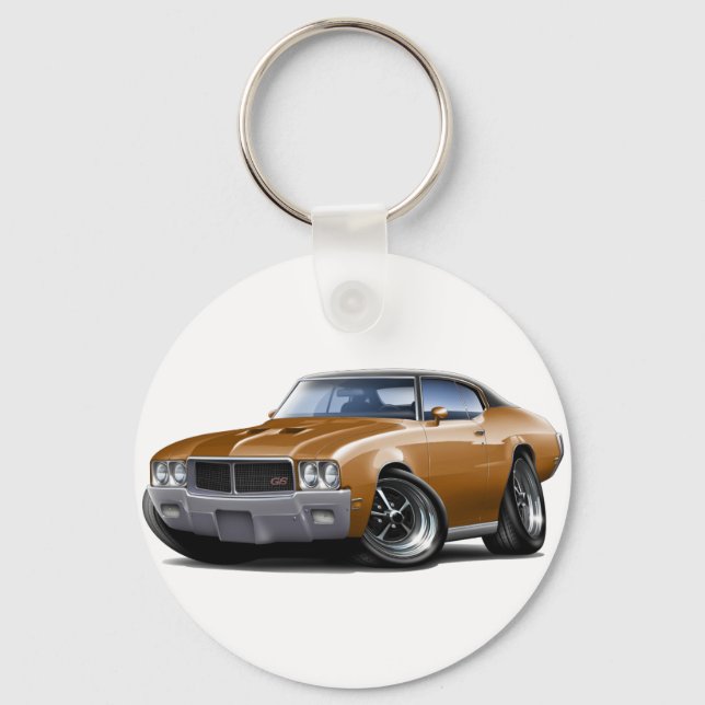 Porte-clés 1970-72 Buick GS Brown Black Top Car (Recto)
