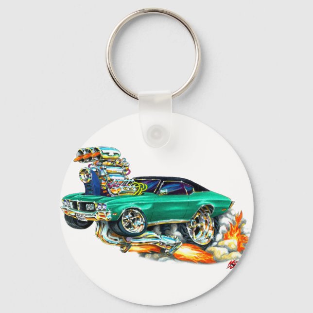 Porte-clés 1970-72 Buick GS Green Car (Recto)