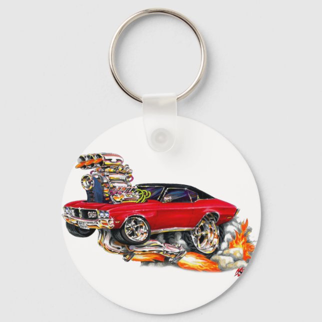 Porte-clés 1970-72 Buick GS Red Car (Recto)