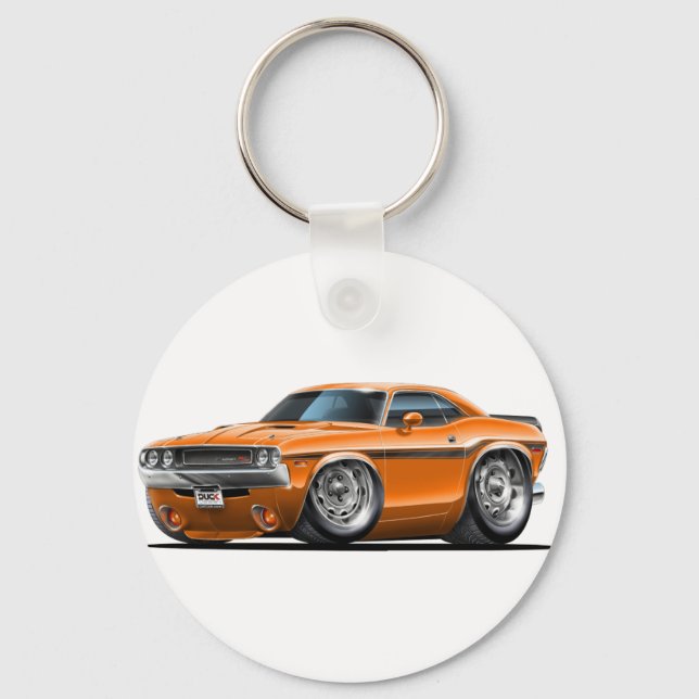 Porte-clés 1970-72 Challenger Orange Car (Recto)
