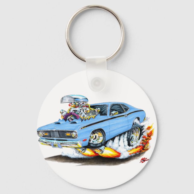 Porte-clés 1970-74 Plymouth Duster Lt Blue Car (Recto)
