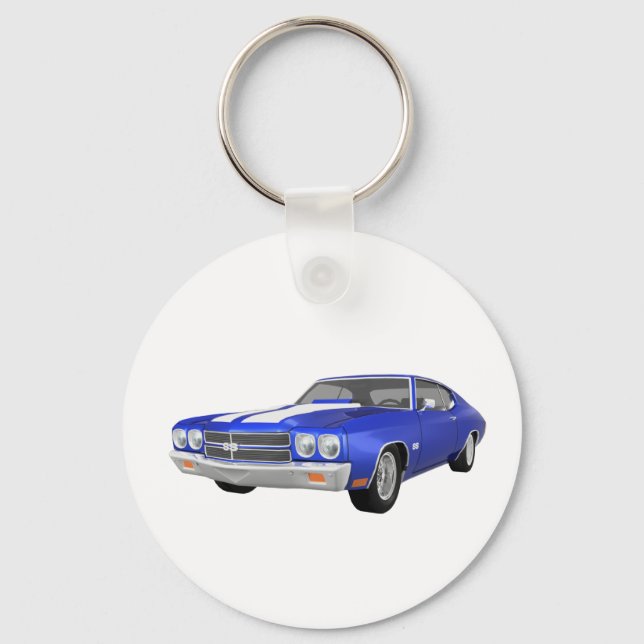 Porte-clés 1970 Chevelle SS : Finition bleue : (Recto)