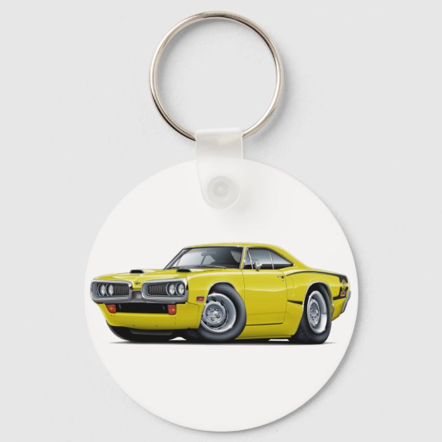 Porte-clés 1970 Super Bee Yellow-Black C-Stripe Scoop Hood (Recto)