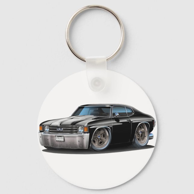 Porte-clés 1971-72 Chevelle Black-White Car (Recto)