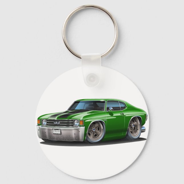 Porte-clés 1971-72 Chevelle Green-Black Car (Recto)