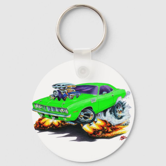 Porte-clés 1971-73 Cuda Lime Car (Recto)