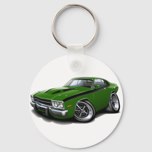 Porte-clés 1973-74 Voiture verte-noire Roadrunner (Recto)