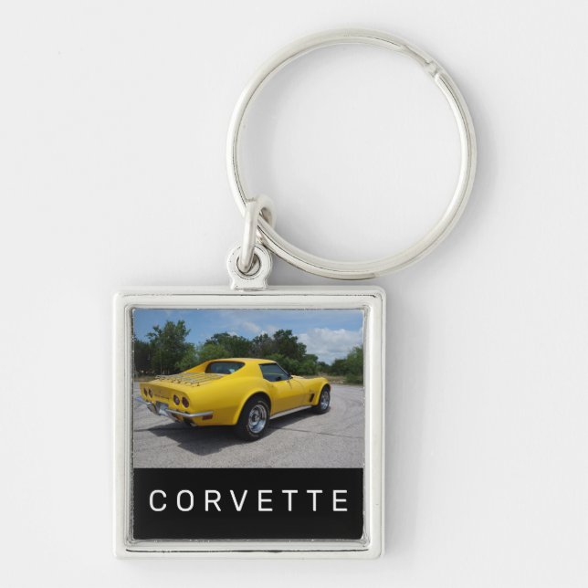 Porte-clés 1973 Yellow Corvette Double Sided Acrylic (Devant)