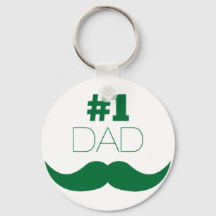 Porte-clés #1 Dad Green Mustache - Number One