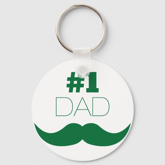 Porte-clés #1 Dad Green Mustache - Number One (Recto)