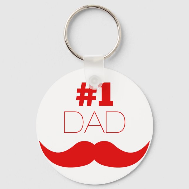Porte-clés #1 Dad Red Mustache - Number One (Recto)