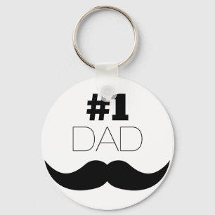 Porte-clés #1 Papa Mustache noire - Numéro Un