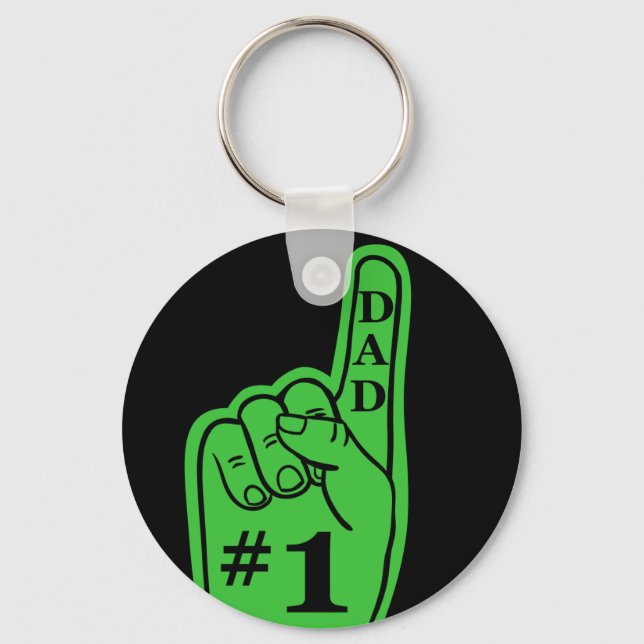 Porte-clés #1 Papa Sport Fan Main en vert (Recto)
